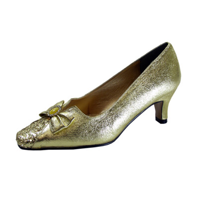 Floral Sage Women Wide Width Evening Glitter Dress Pumps With Bow Black 5, Women's
