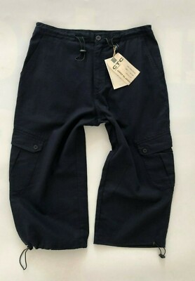 Coast to coast Herren Cargo Hose Bermuda Shorts dunkelblau W31 W32 W33 55%Leinen