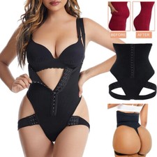 Women's High Waist Butt Lifter Body Shaper Tummy Control Thong Bodysuit G-String