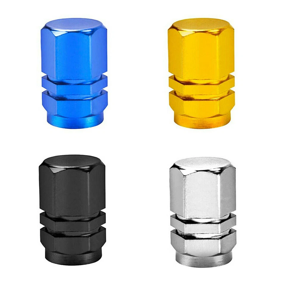 Tapas de válvula de neumático de coche de aluminio 4 piezas Cubierta de vástago de válvula de neumático Tapa de llanta de rueda de polvo de aire Foto 2 de 4