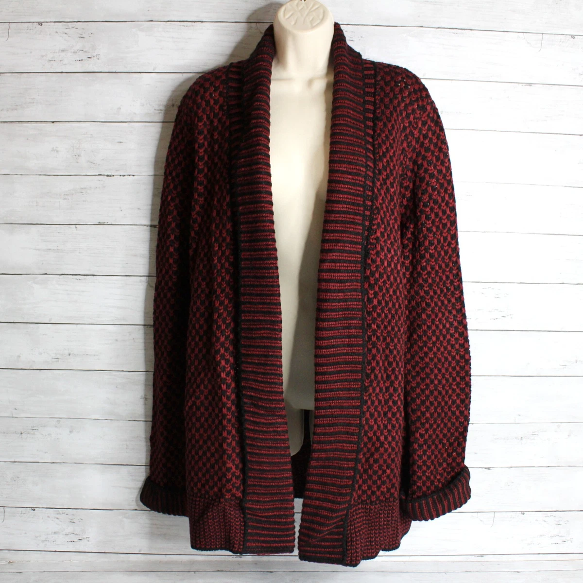 Burgundy sweater shop coat
