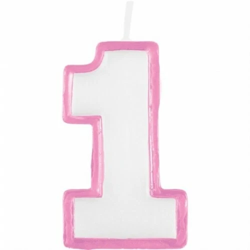 One is Fun Girl Birthday Number 1 Candle 1.5
