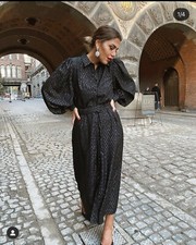 Zara Women Dress With Metallic Thread Black 7563/245 Size XS