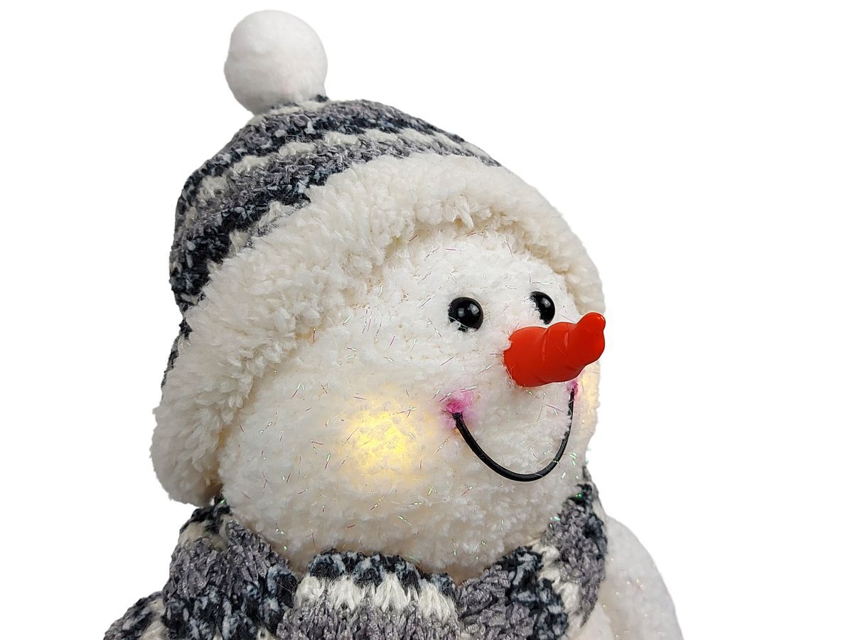 LED Keramik Schneemann/Weihnachtsmann Figur Beleuchtet - Weihnachtsdeko