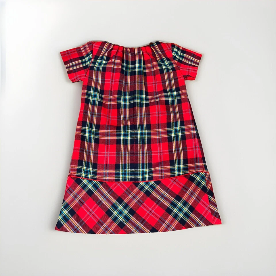 Vestido recto a cuadros Nautica Navidad rojo azul marino blanco amarillo azul niñas talla 4T Foto 2 de 4