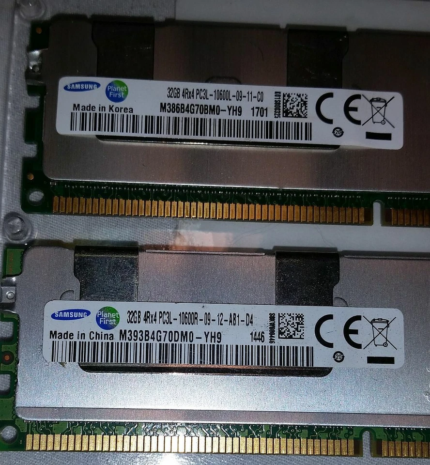 2x Samsung M393B4G70DM0-YH9 32GB 4Rx4 PC3L - 10600R DIMM RAM DELL MEMORY ECC - Image 2 of 3