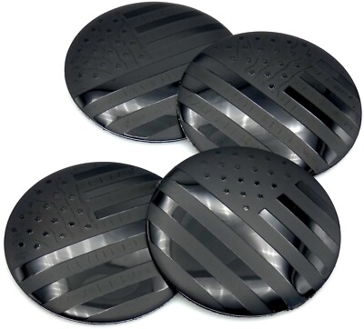 American Flag Wheel Center Cap Sticker Decals – 56mm (2.2”) – Plus Matching Tire Cap Set