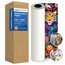 QOMOLANGMA Sublimation Paper Roll 100g 44" x 328ft High Tacky Sticky Apparel USA