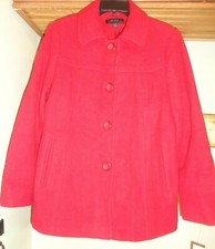 Jason Kole Red Wool Blend Coat Jacket Nwt $180 Sz M