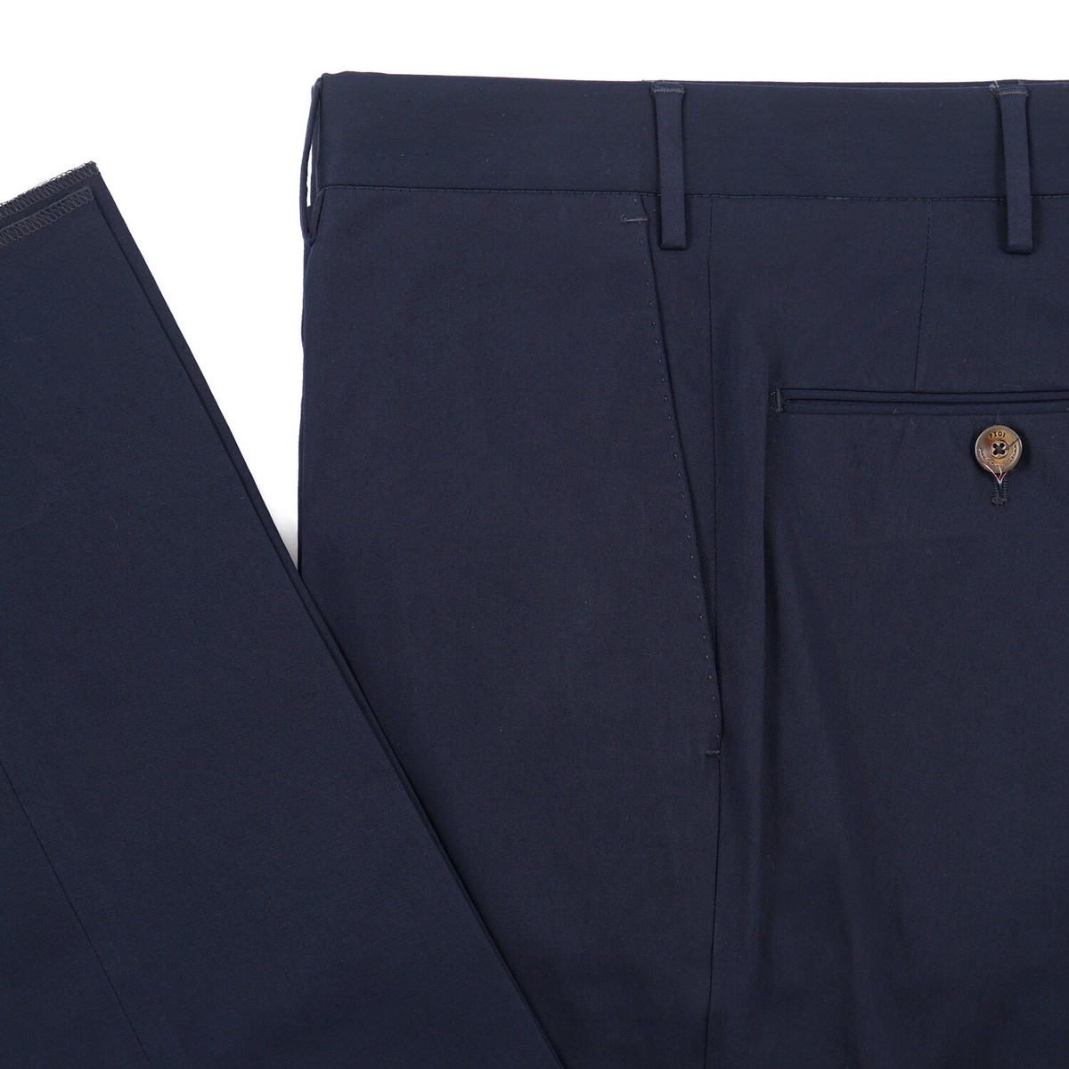 PT01 Dark Navy Blue Stretch Twill Cotton Dress Pants 34 (Eu 50