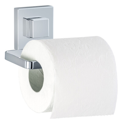 Wenko Vacuum-Loc Toilettenpapierhalter Quadro Edelstahl, Befestigen ohne bohren