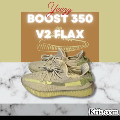 Yeezy Boost 350 V2 Flax New in box 8.5 Size 8.5 - adidas Yeezy Boost 350 V2 Flax | eBay main image 3