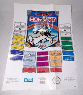 Authentic Nintendo Monopoly Fold Out Poster Insert Only PAR-6B-US | eBay
