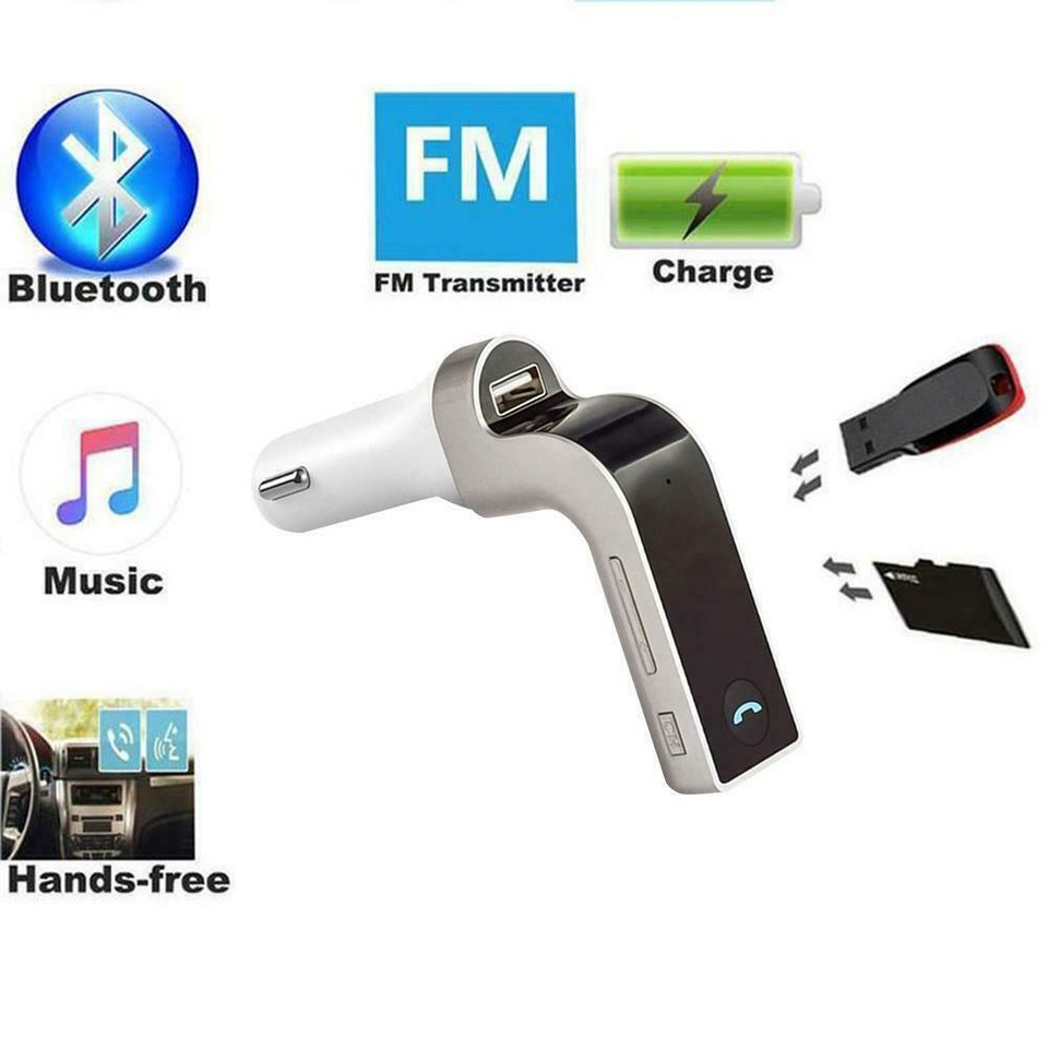 G7 Bluetooth Car Kit Handsfree Fm Transmitter Radio Usb Mp3 Player Aux