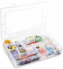 3PC Storage Box Plastic Adjustable Compartment Slot Plastic Craft Organiser