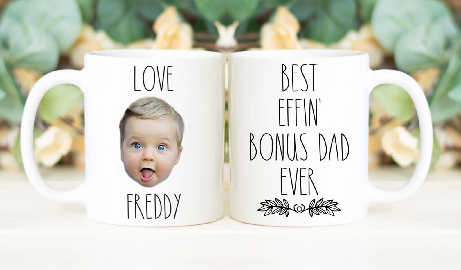 Best Effin' Bonus Dad Ever Mug Father's Day Gift Personalized With Photo Of Kids
