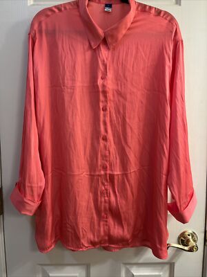 old navy women s xl blouse, Long Sleeve, silky, melon color