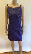 GIANNI VERSACE VINTAGE 1996 PURPLE LEATHER DRESS SZ  40 STUNNING,
