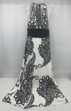 White House Black Market Silk Lined Paisley Halter Maxi Dress Womens Size 4 NWT