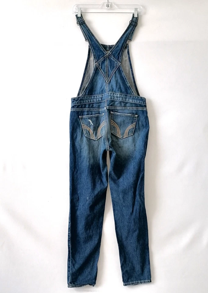 Pelele Hollister California para mujer denim azul cuello cuadrado desgastado talla S Foto 2 de 4