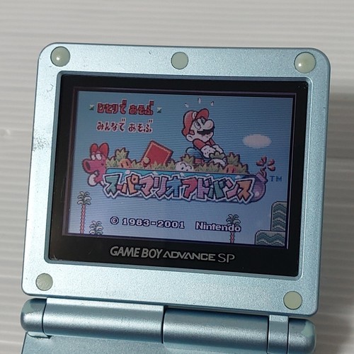 Nintendo Gameboy Advance SP Pearl Blue console AGS-001 w/ battery charger Japan - Picture 4 of 13