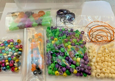 Halloween Beading Craft Box - Pony Beads, Themed Beads, Threads Over 400 Beads