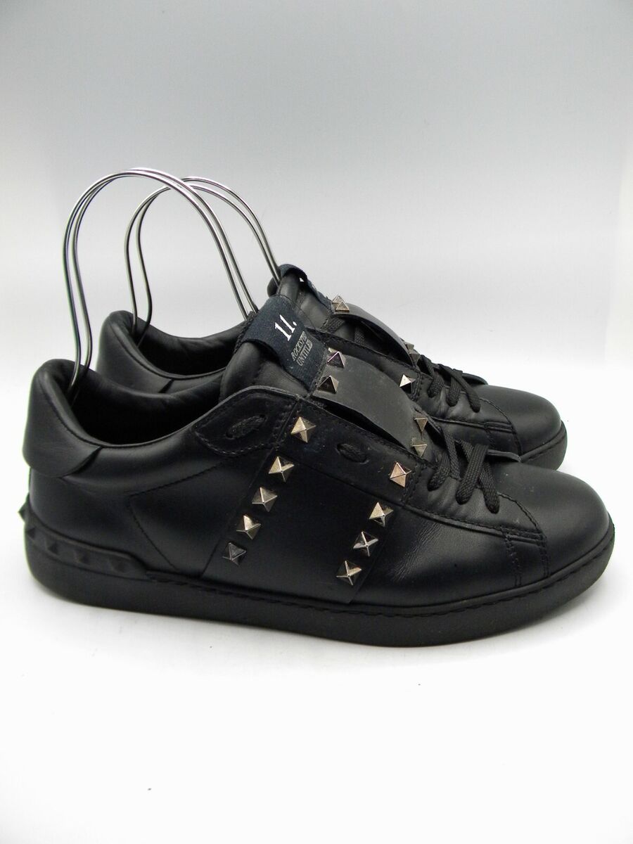 Valentino Garavani Rockstud Untitled Black Leather Sneakers Valentino Garavani Rockstud Untitled Black Leather Sneakers
