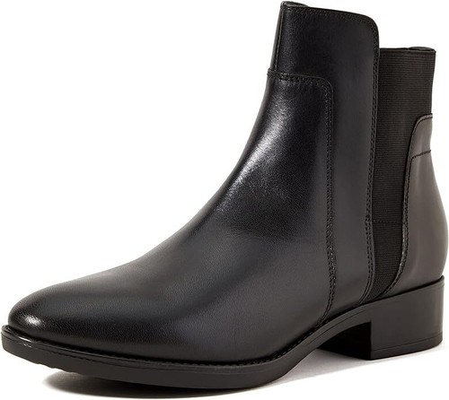 Geox D Felicity Enkellaars voor dames, zwart, 37 EU