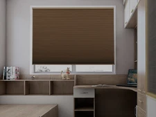 Made to Measure Cordless Darkening Blackout Brown Cellular Shade Honeycomb Blind