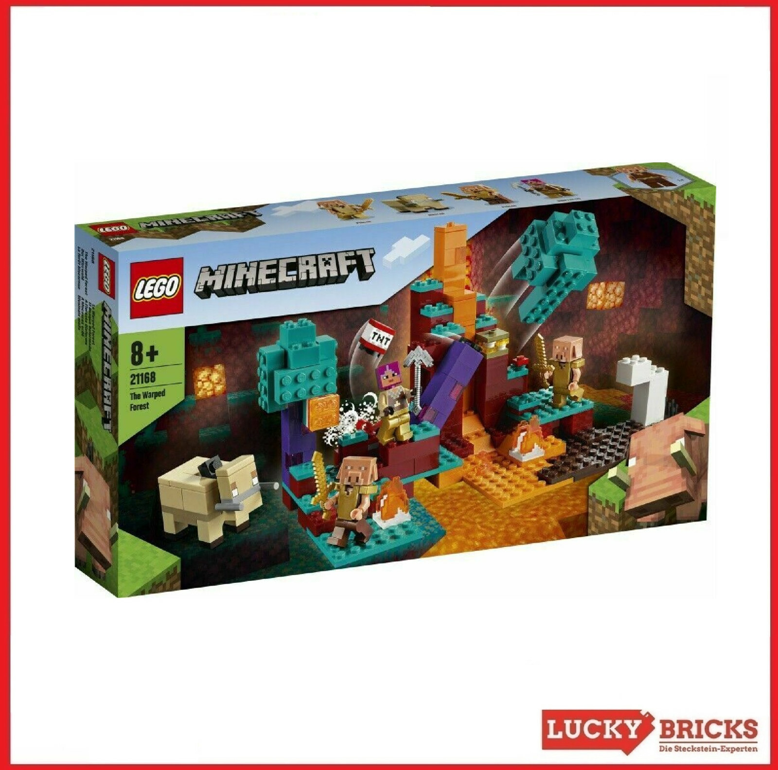 Конструктор LEGO Minecraft - 21168 Лесная чаща + НОВЫЕ и новые монстры + Лава + Хоглин-Пиглин +