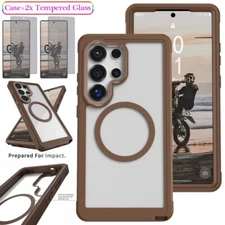 For Samsung Galaxy S25/Plus/Ultra Hard Case Rugged Cover Privacy Tempered Glass