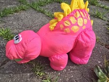 Vtg 1992 Fisher Price Dinosaur Pink Stegosaurus Puffalump Plush Roaring Nylon