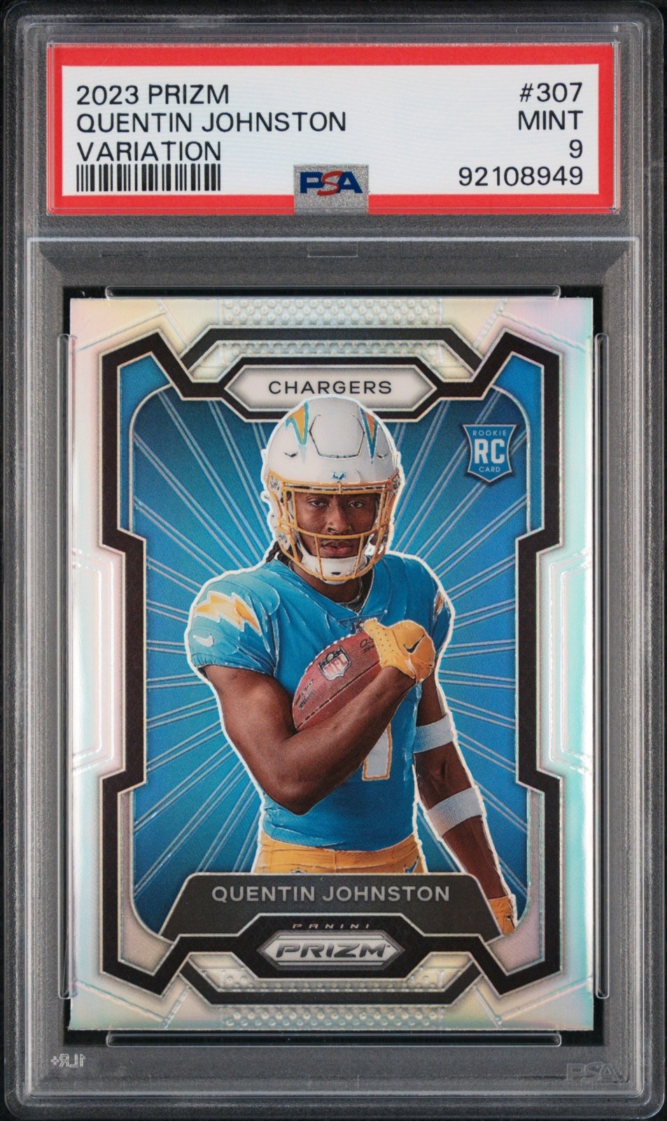2023 Prizm Quentin Johnston RC #353 SILVER VARIATION Prizm RC PSA 9