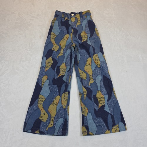 Vintage Kids Winnie The Pooh Pants Kids 6X Disney Sears 70's 80's Flare Leg 