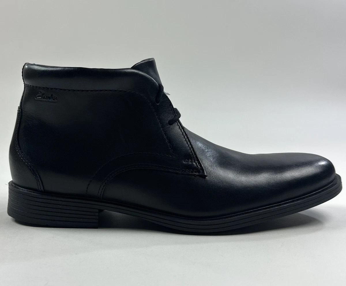 Bottes Clarks Remsen Hi Chukka - Taille 8.5 US, Cuir Noir, Occasion