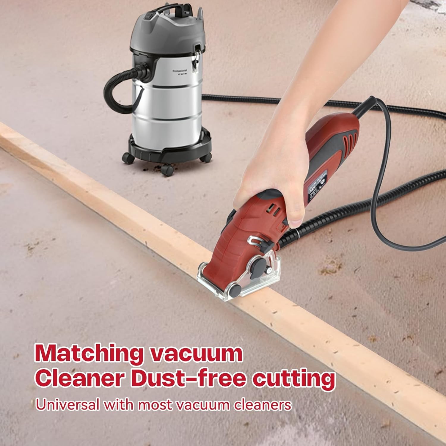 Corded Mini Circular Saw, 400W 110V 3400RMP Multifunction Handheld with 6 Red 