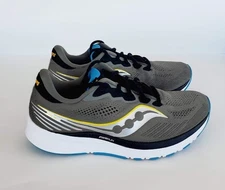 Saucony Mens (10 Medium D) Ride 14 Green/Gray Cushioned Running Shoes