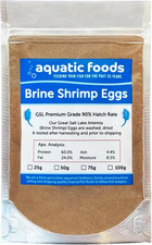 Aquatic Foods Inc. Brine Shrimp Eggs Premium Grade 90 Hatch Rate, Great Salt