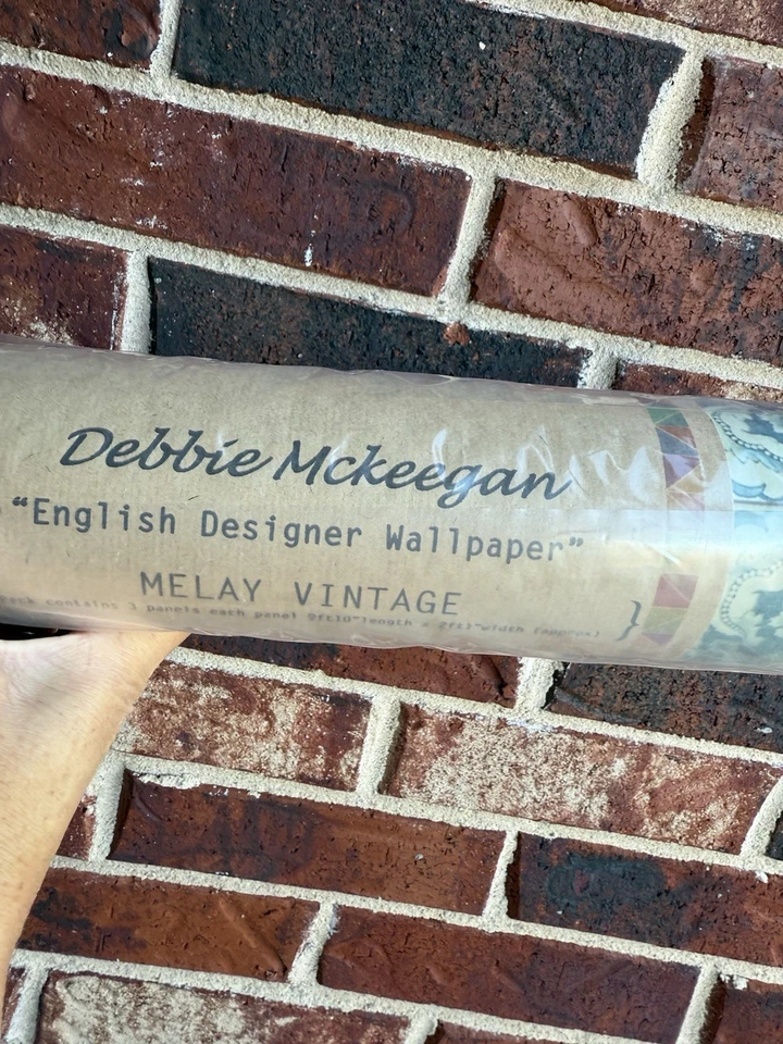 NUEVO rollo de azulejos McKeegan Melay de papel tapiz de diseñador inglés Anthropologie (3 paneles) Foto 4 de 4