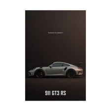 Porsche 911 GT3 RS Poster - Supercar Wall Art, Minimalist Performance Print