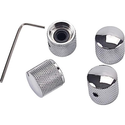 Gitarren Knöpfe Metall Chrom Tone Volume Tone Ersatzteile 4er Pack