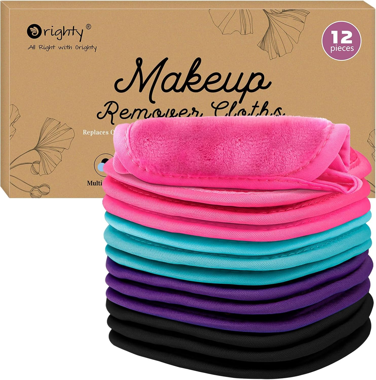Flannel Makeup Remover Cloths 12 Pack, Makeup Removal Face Cleansing Cloth, Reus