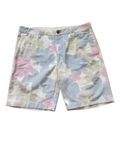 "CLOSED" Classic Chino Shorts Men's Sz 32 Made In Italy Designer Floral Hawaiian