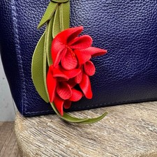 Flower Bag Charm Red Flower Fuchsia Lobelia Flowers Purse Accessory
