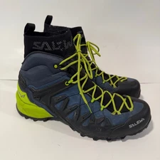 Salewa Men's Wildfire Edge Mid Hiking Boots Mountaineering Goretex Blue Green 11