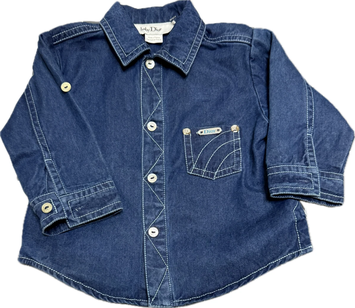 Baby Dior ネイビー ワンピース 80cm Kids' A-Line Dress Blue Dior Oblique Velvet Jacquard Jersey | DIOR