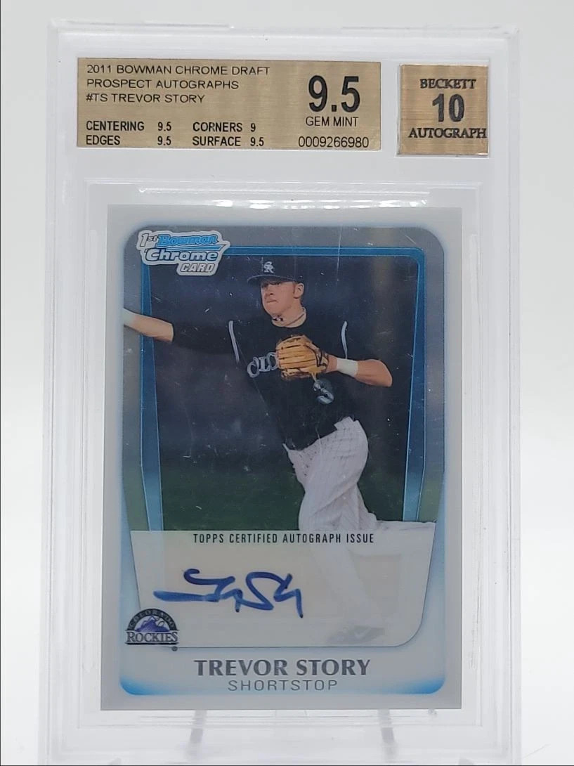 TREVOR STORY 2011 BOWMAN CHROME DRAFT  1ST AUTOGRAPH 10 AUTO BGS 9.5