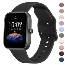 AK Band for Amazfit GTS, 20mm Soft 5.1" - 8.1" 130mm - 205mm wrist, Black