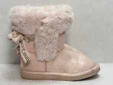 Juicy Couture Kids King Faux Fur Boots Pink Bow Winter Boots Size 1