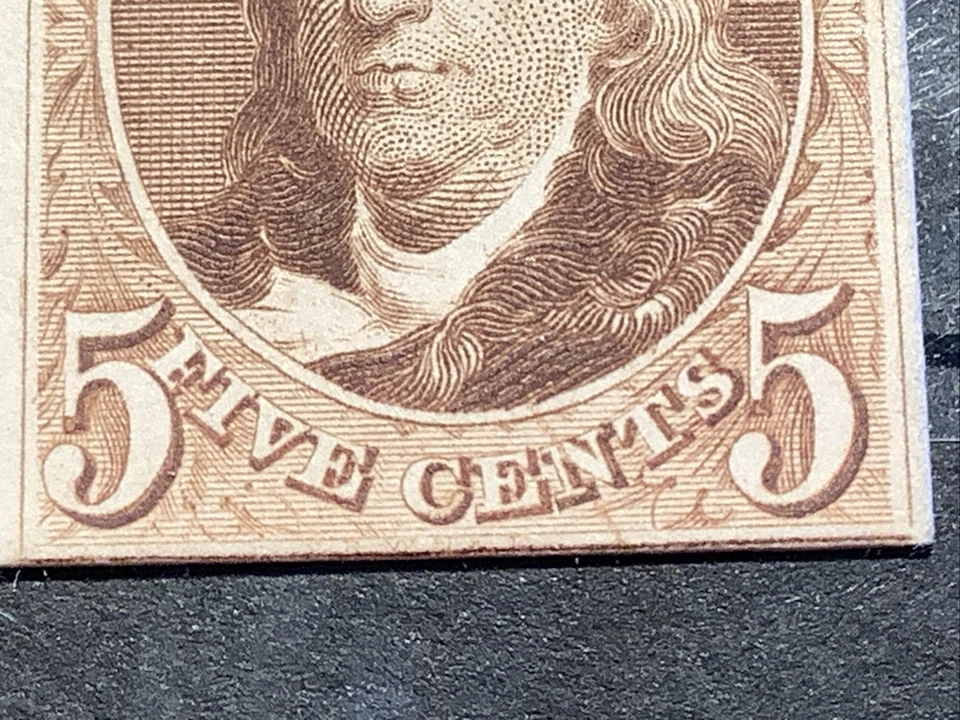 U.S. Sc #3P4  Proof of US #1  on Card .. ex Steele Collection 1875 Franklin - Image 2 of 3